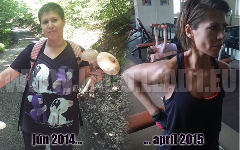 Barborka v lete 2014 na hubách - po 2 mesiacoch tréningu a v apríli 2015 na tréningu