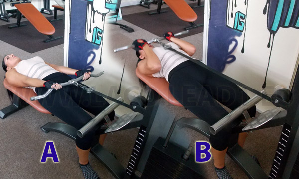 Cvik - Bicepsový zdvih so  spodnou kladkou v ľahu