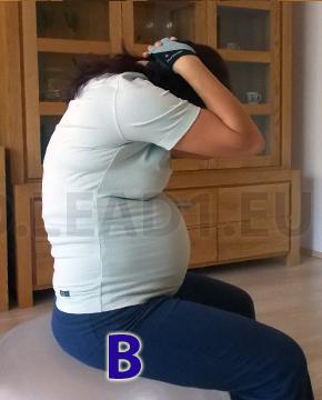 technika cviku - Tehotenské cviky - stláčanie na stred chrbta
