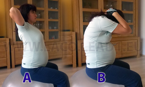Cvik - Tehotenské cviky - stláčanie na stred chrbta