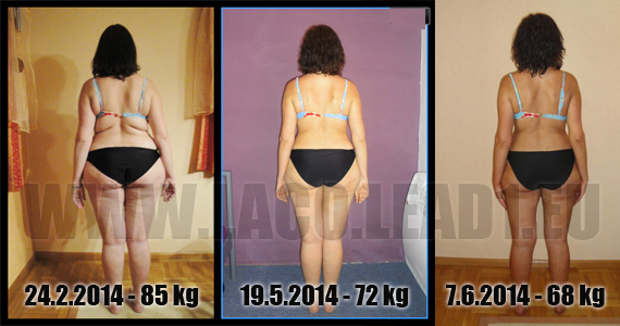 Janka Piatková - porovnanie: február 2014: 80 kg - jún 2014: 68 kg